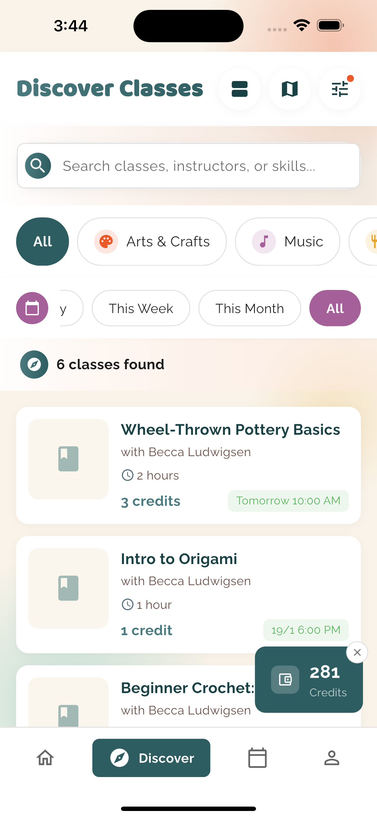 Discover local classes in HobbiHopp